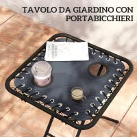 Set 2 Sedie Sdraio a Gravità Zero Pieghevoli con Schienale Regolabile e Tavolino, Grigio