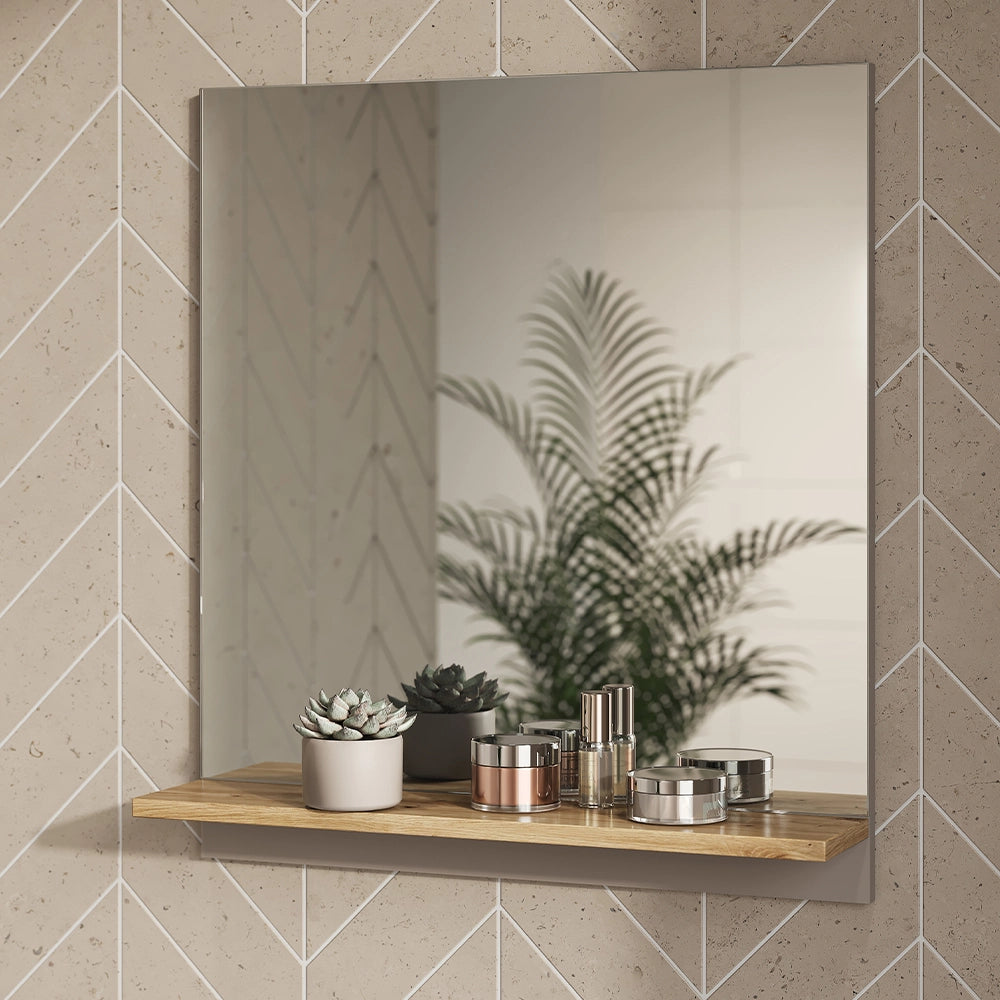 Vicco Specchio contenitore bagno Grigio 60 x 67 cm con ripiano