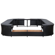 Bordo per Vasca da Spa Quadrato Nero 268x268x55 cm Polyrattan 46073