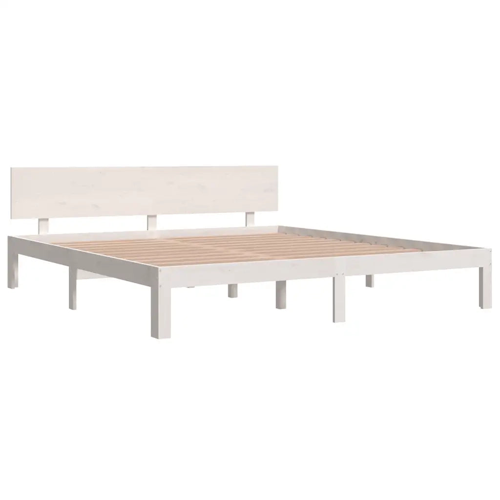 Giroletto-Struttura Letto Bianco in Legno Massello 180x200 cm Super King 394941