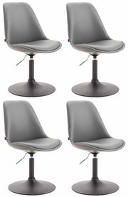 Set di 4 sedie da pranzo Maverick in ecopelle grigio,nero