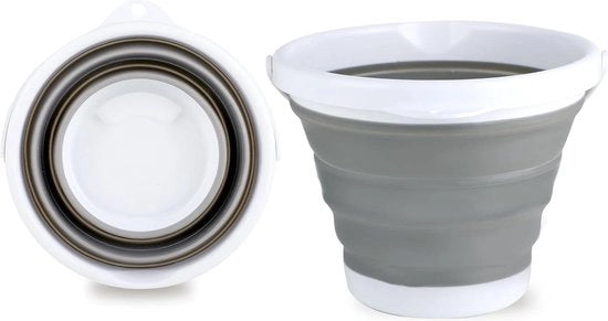 Emiciclo per pavimento 5 l - Emiciclo pieghevole - Sospeso - Grigio-bianco - Adatto per pulizia, conservazione e trasporto di acqua, giochi da spiaggia e altro