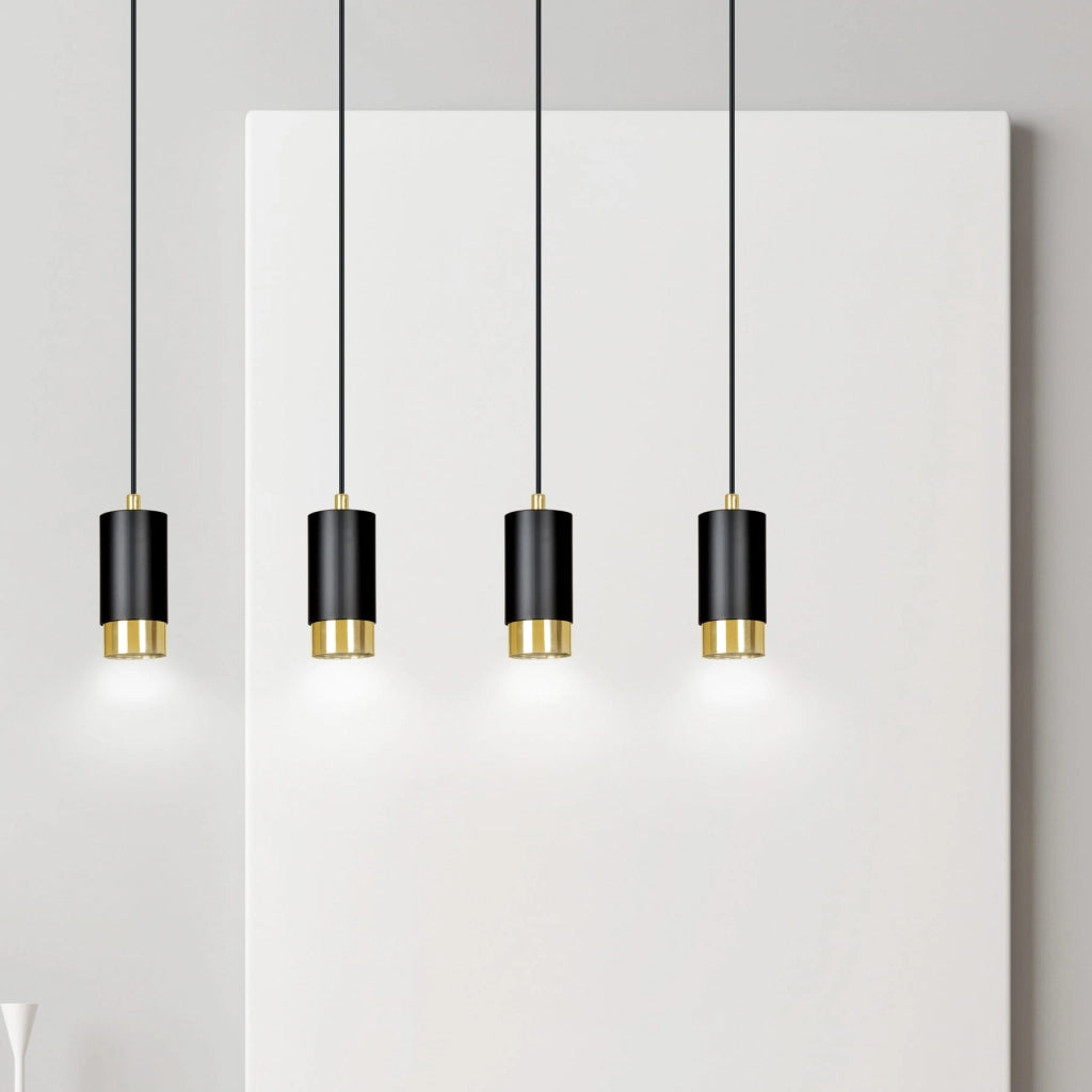 Lampadario Emibig Fumiko 4xGU10 nero/oro regolabile