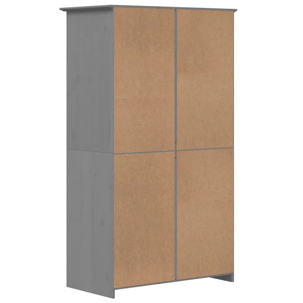 Armadio BODO 99x53,5x173 cm in Legno Massello di Pino Grigio 355061