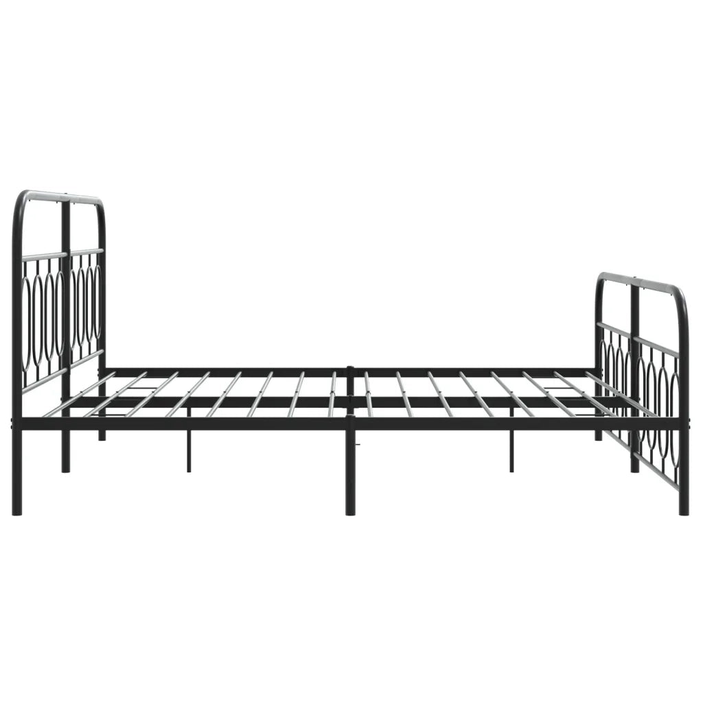 Giroletto con Testiera e Pediera Metallo Nero 183x213 cm