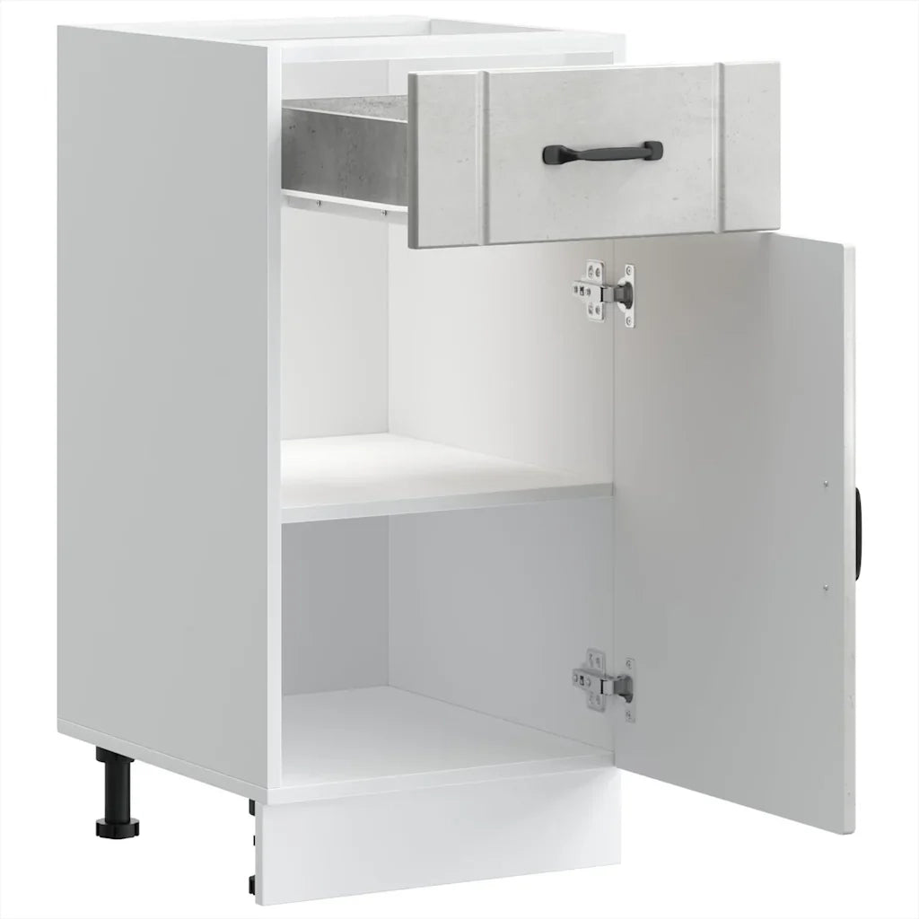 Mobile da cucina moderno con pratica anta contenitore 40 x 46 x 81,5 cm legno composito grigio cemento 02_0050066
