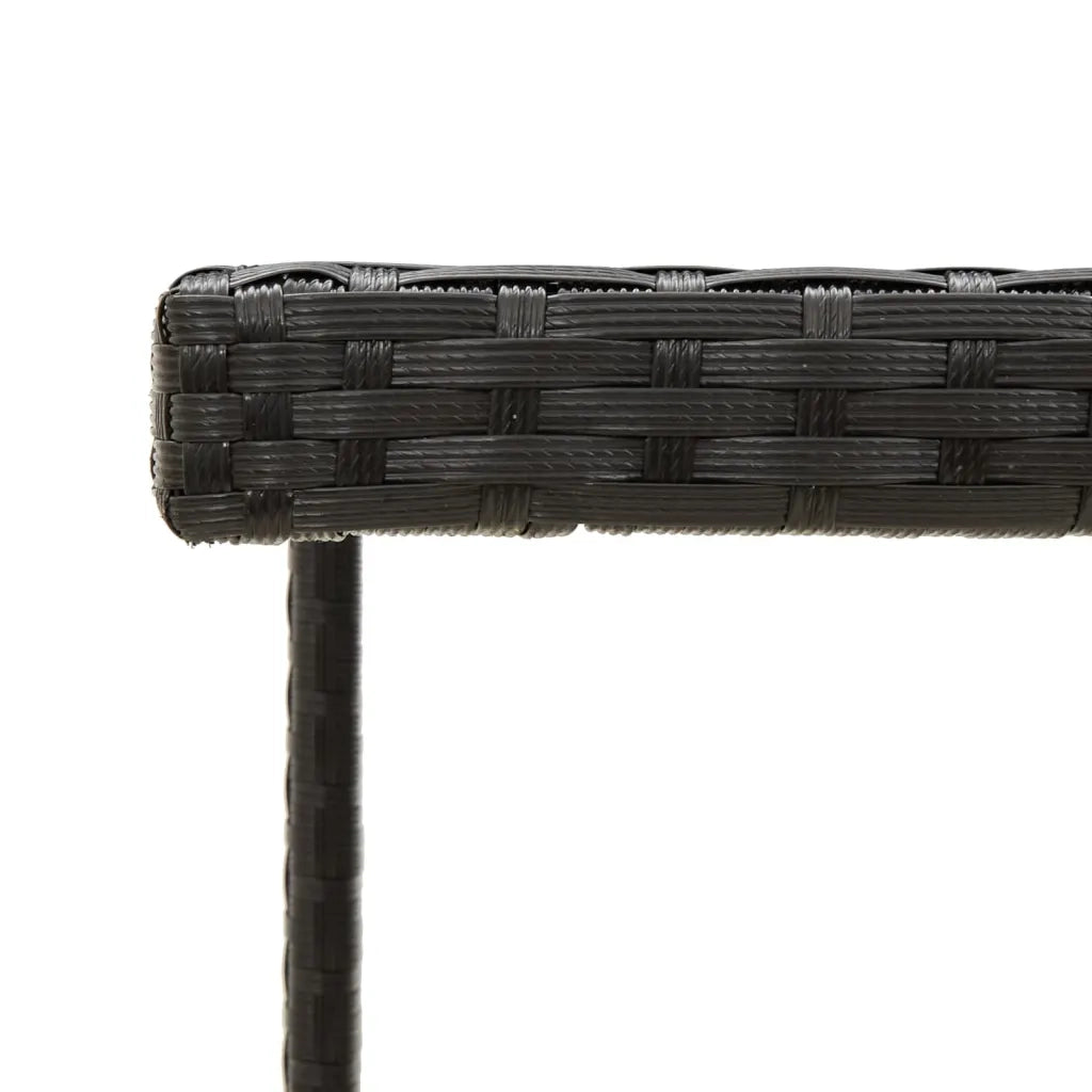 Tavolo da Giardino Nero 109x107x74 cm in Polyrattan e Vetro 316764