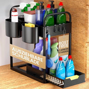 Cassettiera di Sotto - Organizzatore di Cucina - 2 Livelli - Nero - Cassettone Sotto