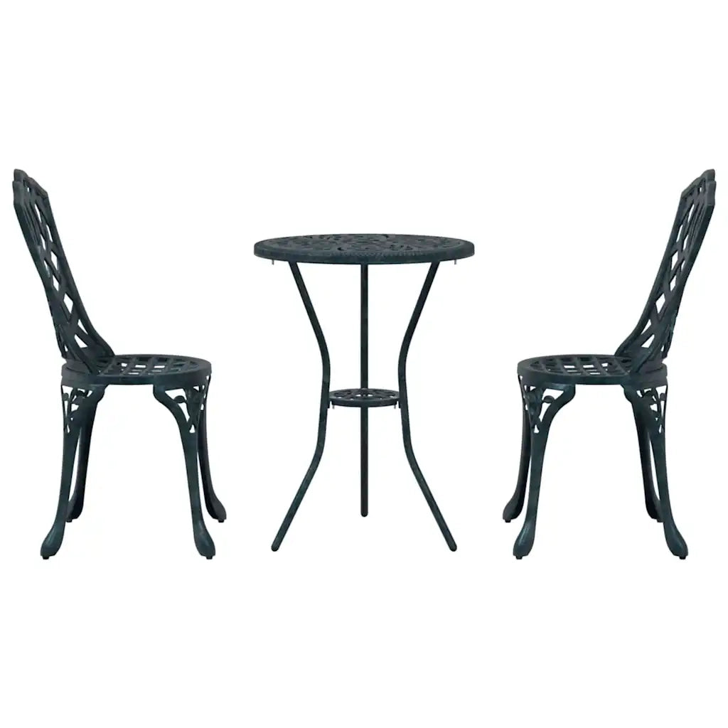 Set Bistro da Giardino 3 pcs Verde Alluminio 42002393