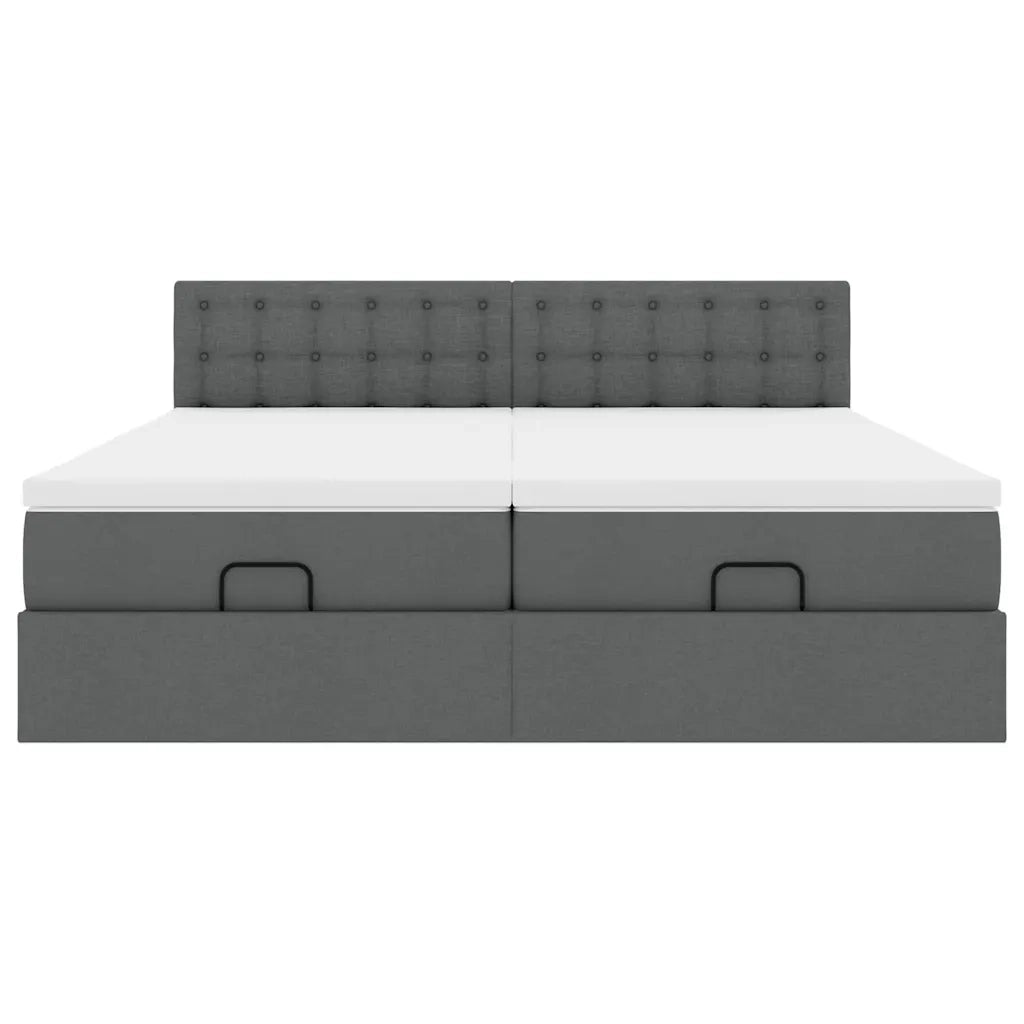 Struttura Letto Pouf con Materassi 200x200 cm in Tessuto 3312893