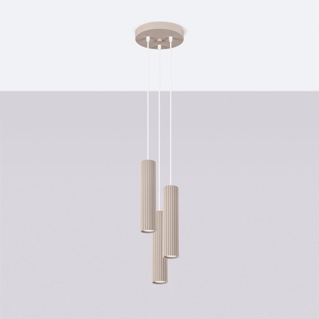 Lampada sospesa rotonda Ø20 taupe 3xGU10 Gravio Pure Lume