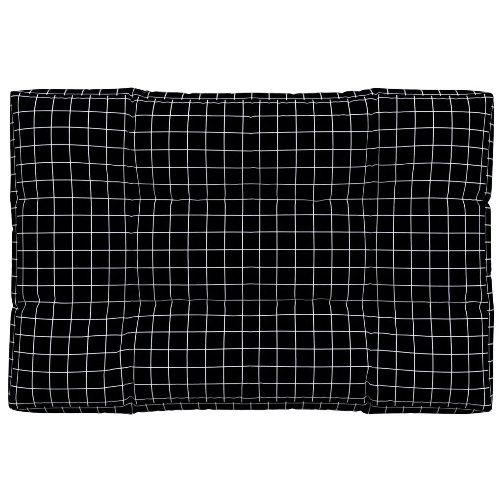 Cuscino per Pallet Motivo a Quadri Nero 120x80x12 cm in Tessutocod mxl 118323