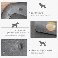 Cuccia per Cani di Taglia Piccola (Max 10kg) con Cuscino, 70x47x30cm - Grigio Antracite
