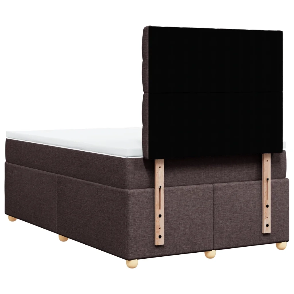Giroletto a Molle con Materasso Marrone Scuro 120x190cm Tessuto 3293529