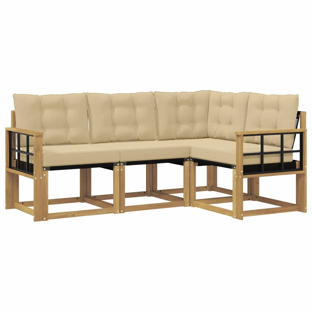 Set di divani da esterno 4 pz Bianco e Beige 3389435