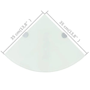 Scaffali Angolari 2 pz Supporti Cromati e Vetro Bianco 35x35 cm 3051599