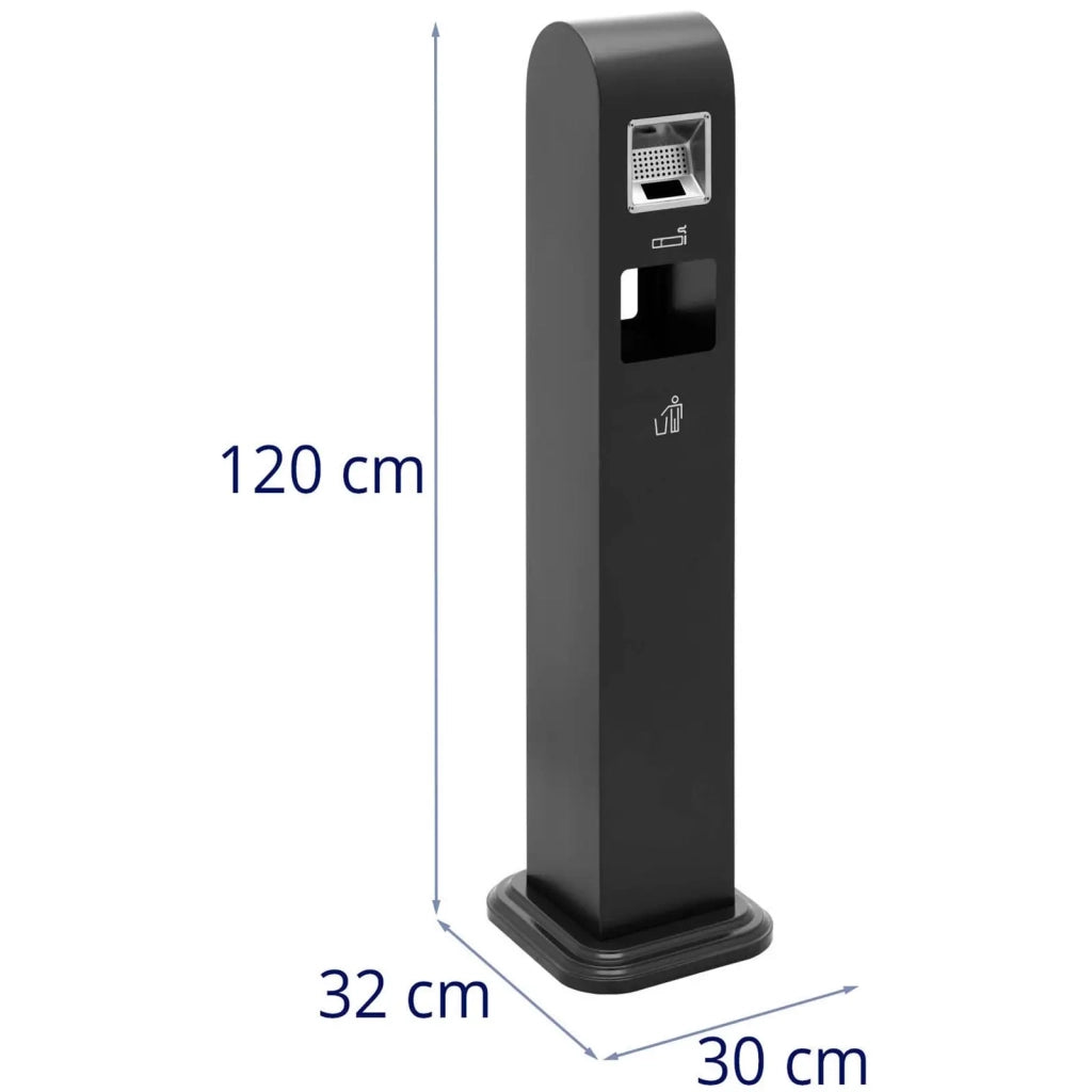 Posacenere da esterno indipendente con cestino richiudibile per bar hotel e ristoranti 32 x 30 x 120 cm acciaio inox grigio scuro 14_0008558