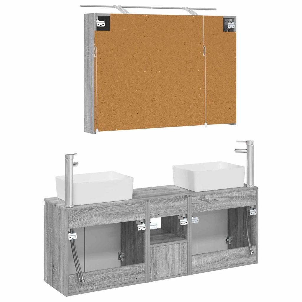 Set di Armadi da Bagno 4 pcs Sonoma grigio Legno ingegnerizzato 3406420