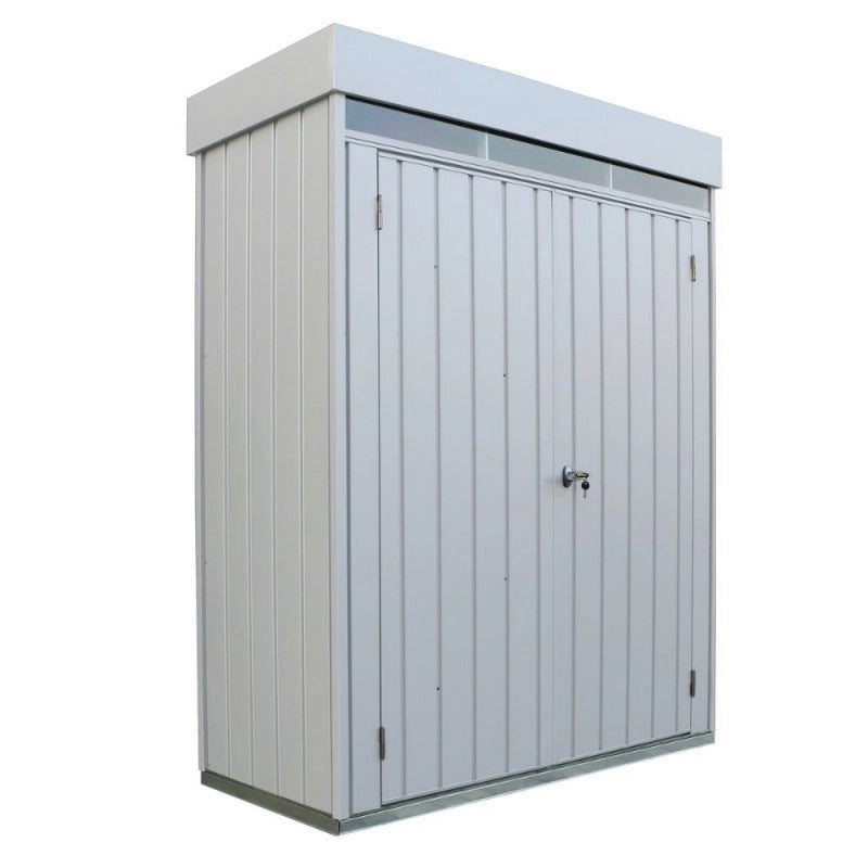 Armadio da Esterno 2 Porte 74,6x161,5x209 cm in Acciaio Zincato Grigio