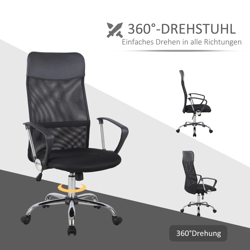 Sedia da ufficio ergonomica con braccioli e schienale alto regolabile ¨C zephmum ¨C nero