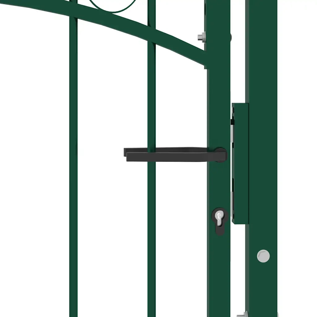 Cancello per recinzione Emmen con punte in acciaio 104x134,5 cm verde 146386