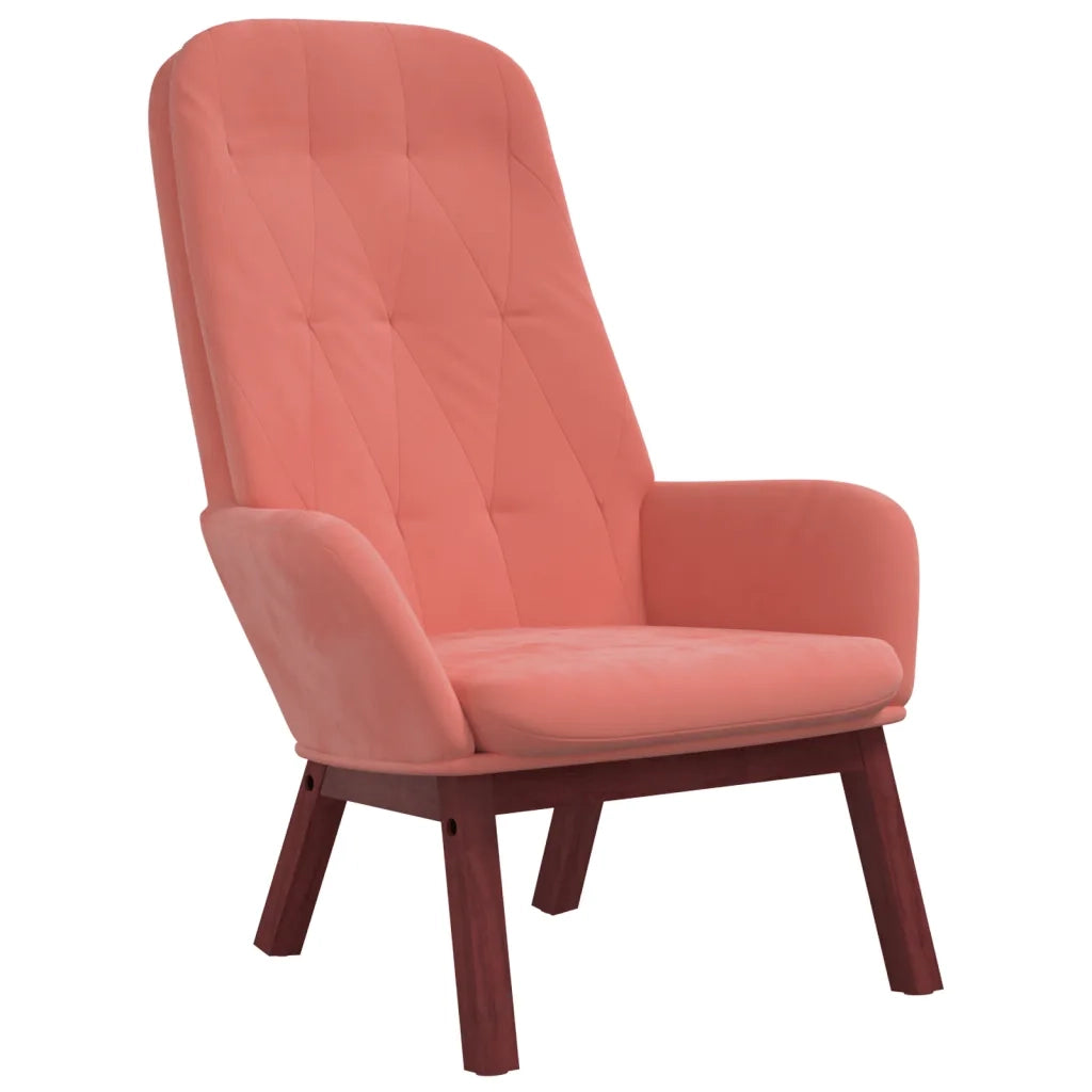 Poltrona Relax con Poggiapiedi Rosa in Velluto cod mxl 14607