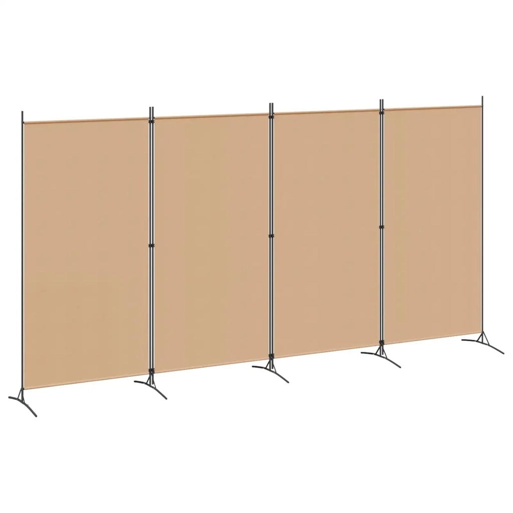 Paravento a 4 Pannelli Beige 346 x 180 cm Tessuto 42039228