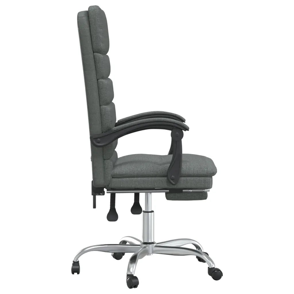 Sedia da Ufficio Massaggio Reclinabile Grigio Scuro in Tessuto 349726