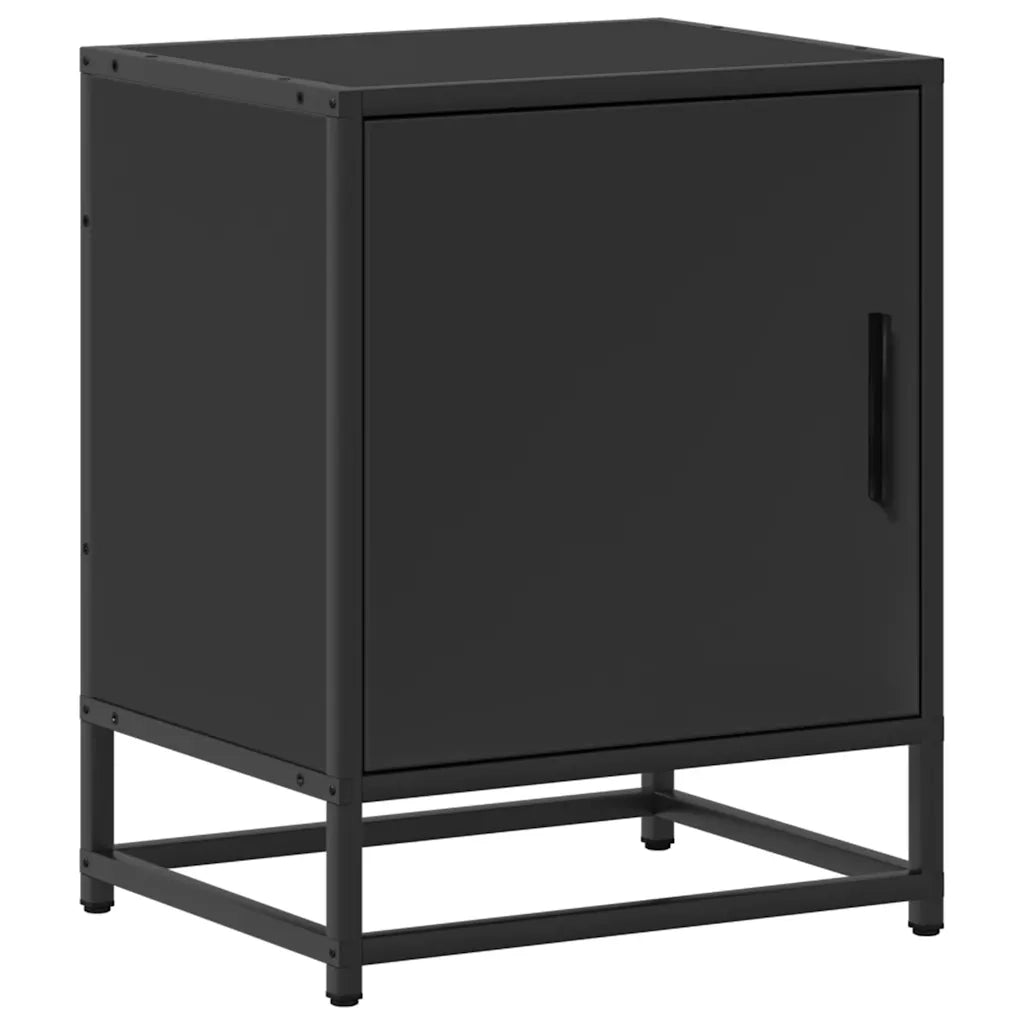 Comodino Nero 40x31x50 cm Legno Multistrato e Metallo 848709