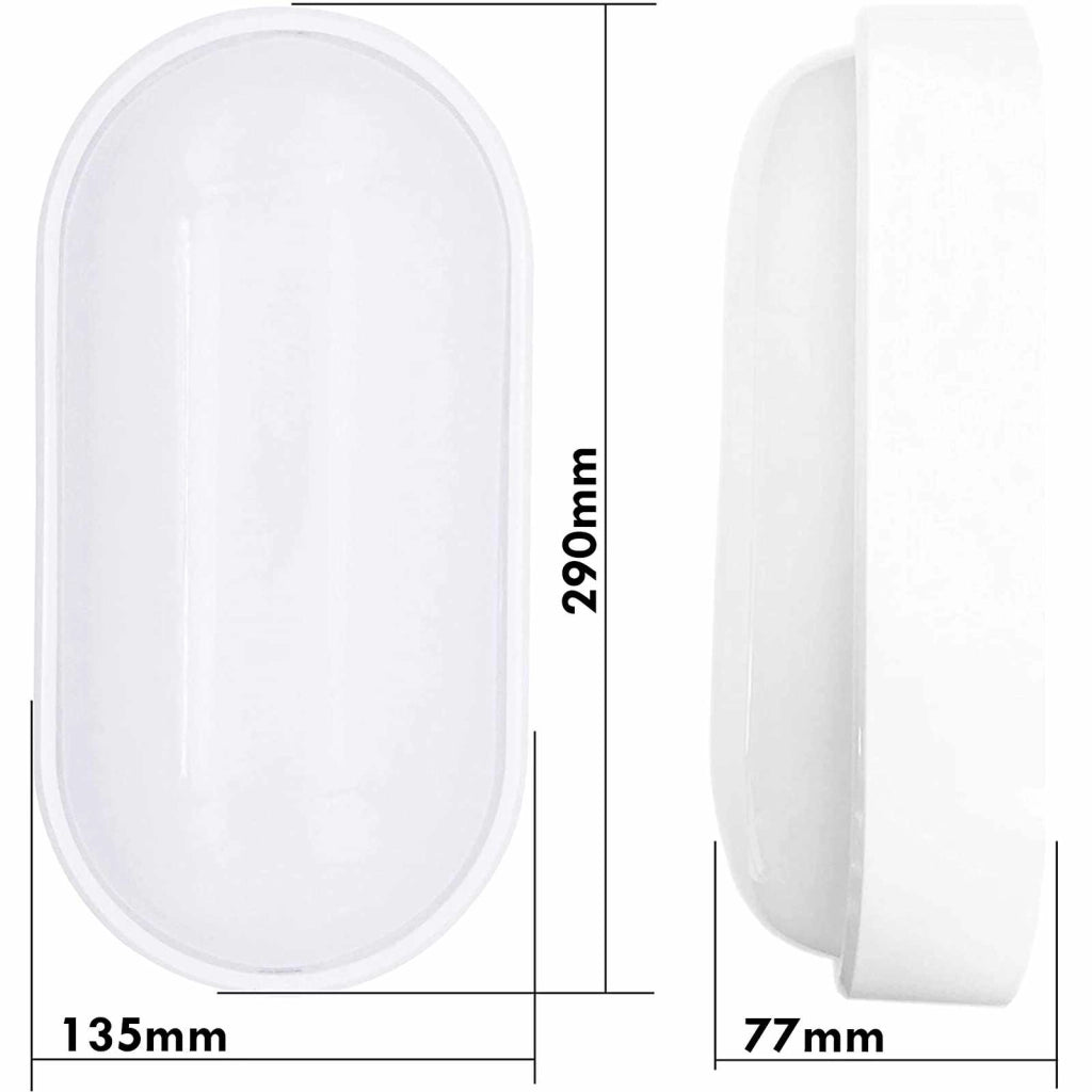 Applique moderno bianco parete lampada impermeabile ovale LED 18W luce esterni giardino ingressi garage 230V 6000K