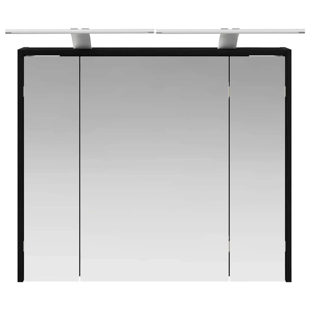 Mobiletto per specchio da bagno Rovere Nero 73,5 x 16 x 62,5 cm