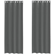 Tende in Voile con Occhielli 2 pz Grigio Scuro 140x260 cm