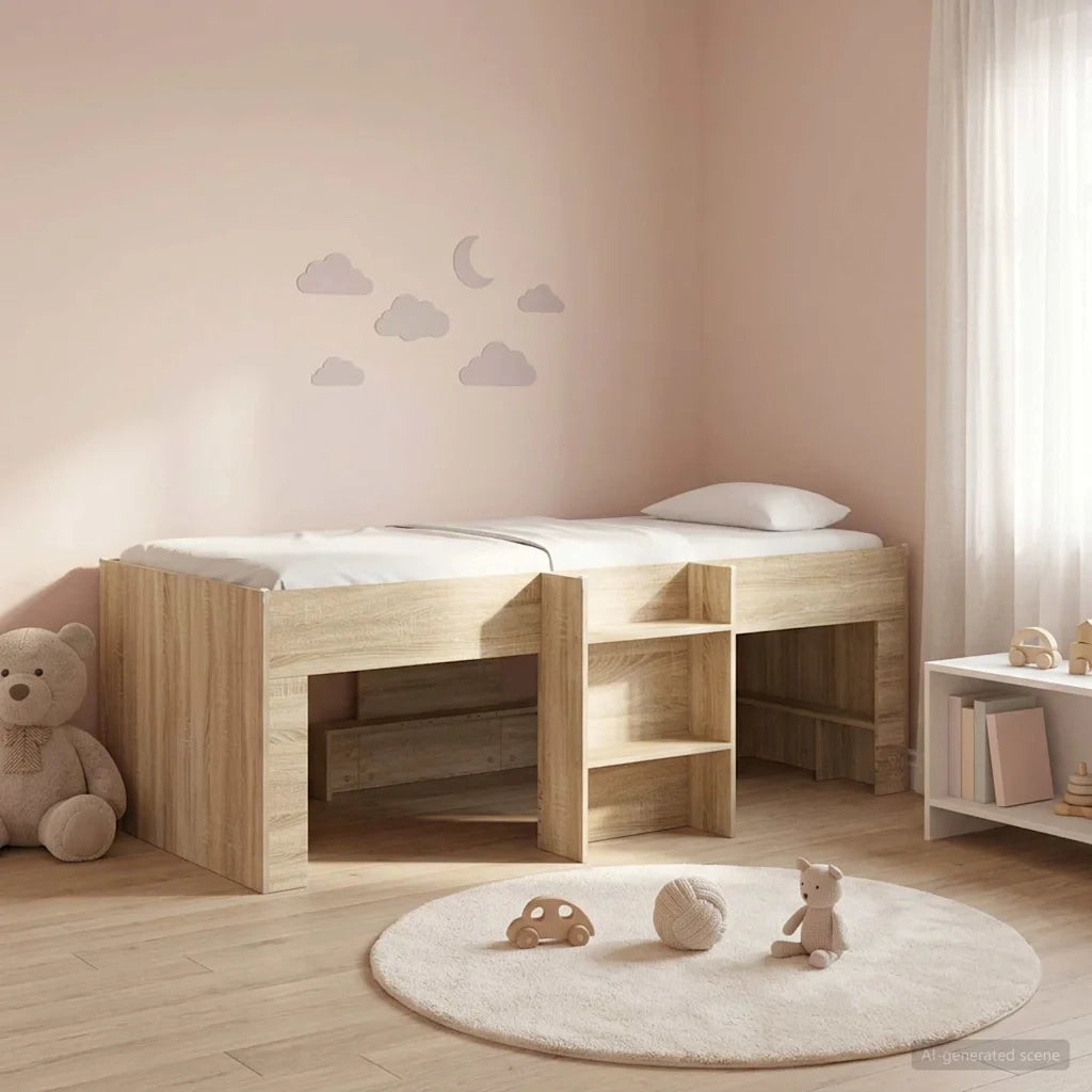 Letto Alto per Bambini 2 pcs Rovere Sonoma 90 x 190 cm
