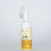 Trade Shop - Schiuma Detergente Viso Particelle Oro 24k 150ml Pelle Struccante Make Up Trucco -