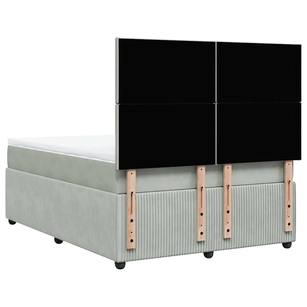 Giroletto a Molle con Materasso Grigio Chiaro 160x200cm Velluto 3294676