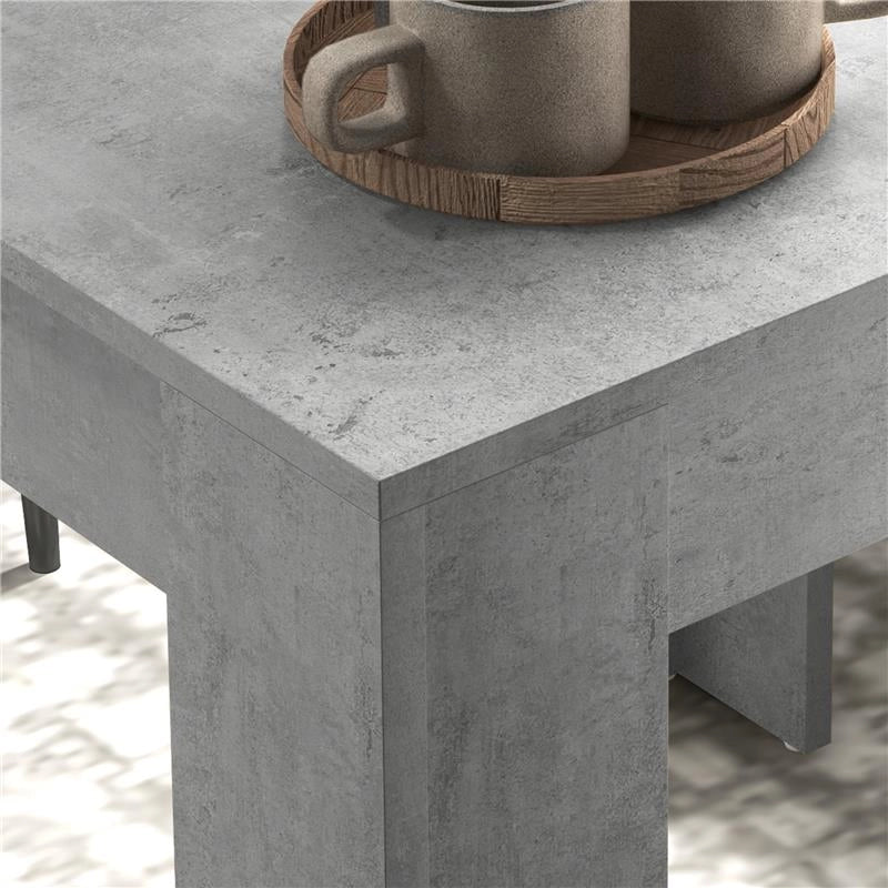 SET DA PRANZO 3 PEZZI CON TAVOLO DA CUCINA 80X80X76 CM E 2 SEDIE MODERNE 41X50X97 CM, GRIGIO