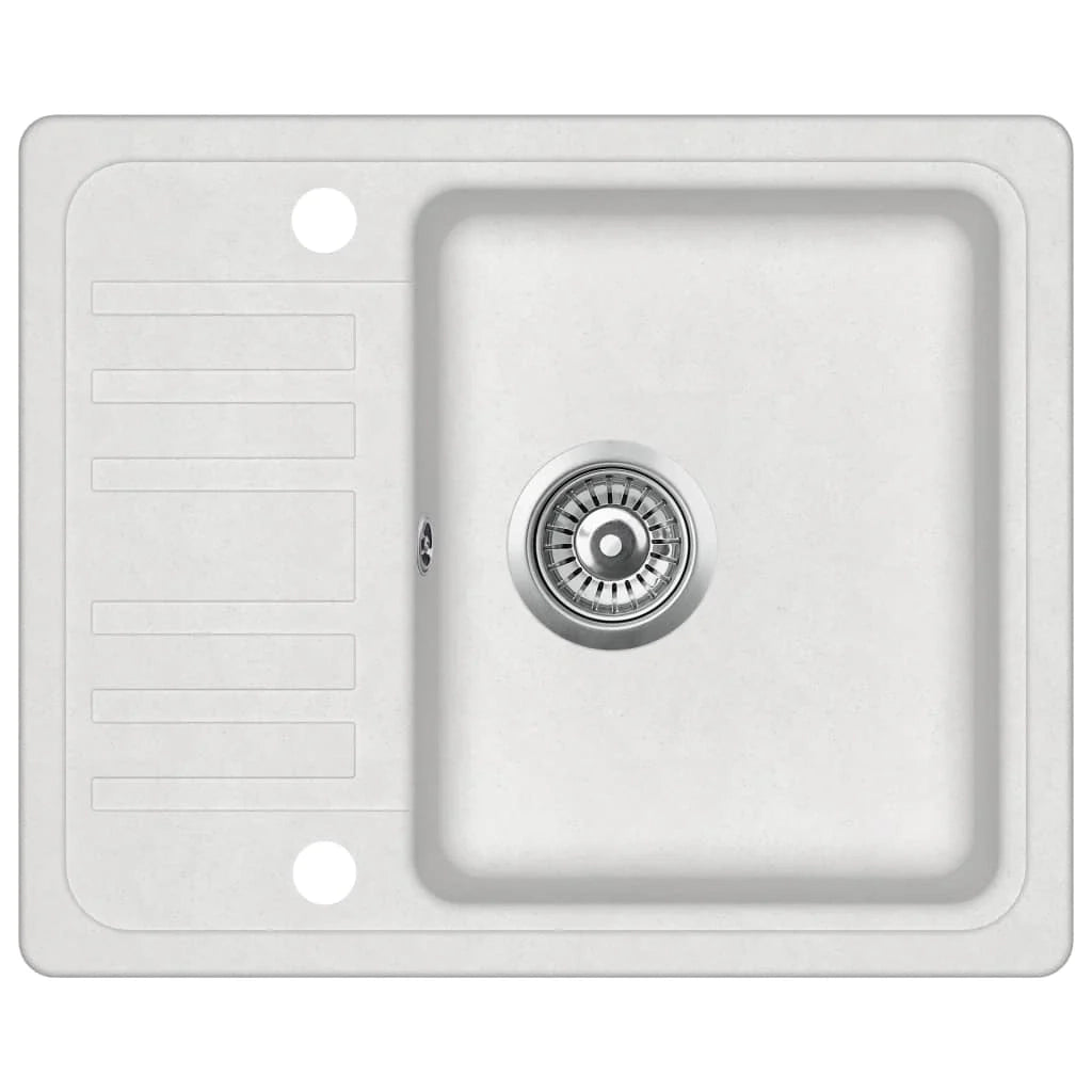 Lavello da cucina 57,5 ​​x 46 cm granito bianco 02_0002346