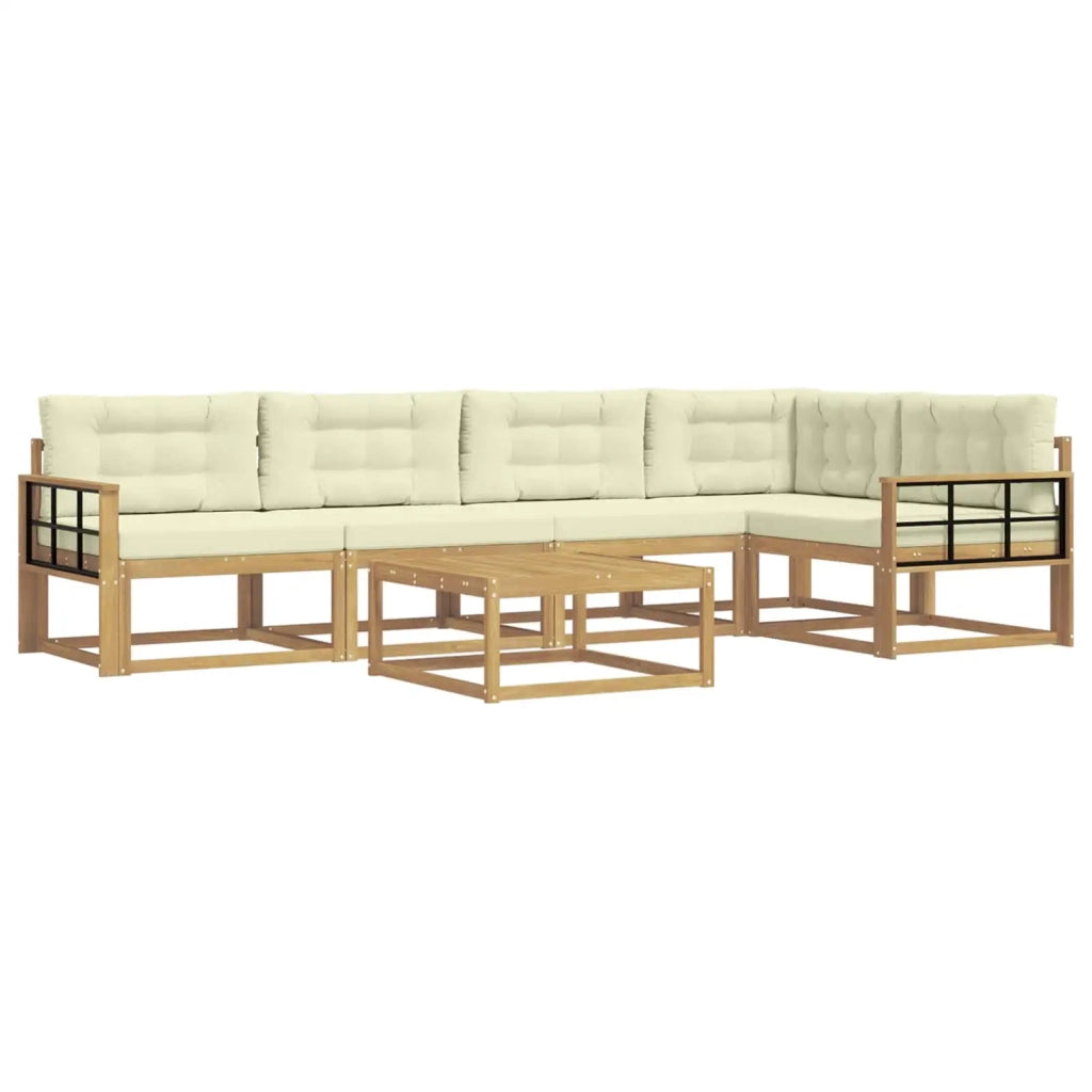 Set di divani da esterno 6 pcs Bianco e Crema 79 x 79 x 37 cm 3386489