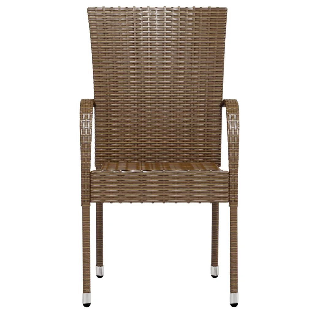 Set da pranzo da giardino per esterni 3 pezzi in resina di vimini marrone 02_0013689