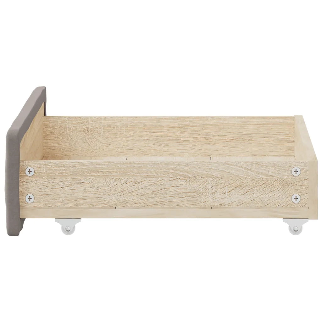 Cassetti da Letto 2 pz Tortora in Legno Multistrato e Tessuto CFW4311676