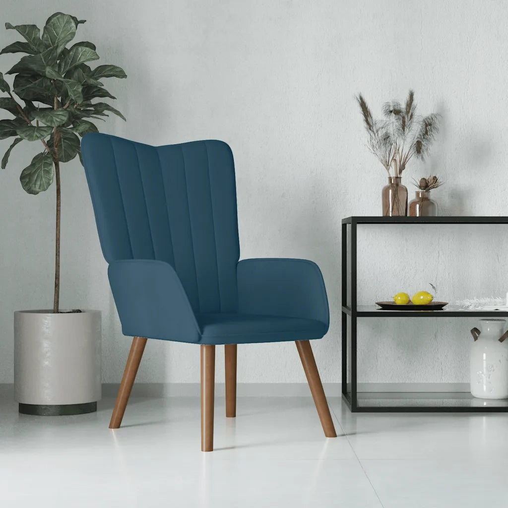 Poltrona Relax | Sedia Relax Blu in Velluto