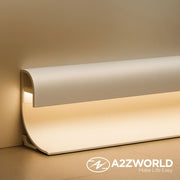 Kit Profilo Alluminio Completo Da 2 Metri Per Striscia Led, Angolare Per Battiscopa e Soffitto (2 Pezzi), Dimensione 36.4X60.2mm, Larghezza Interna 9.6mm, 676g/m, Copertura Opale, Tappi Chiusura e Clip Fissaggio Incluso, BAV23180