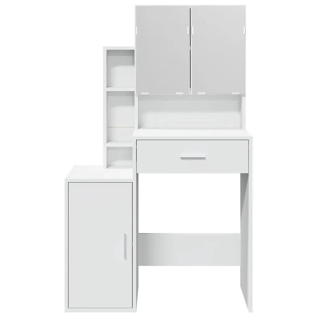 Toeletta | Tavolo da Trucco con Armadietto Bianco 80x35x132 cm