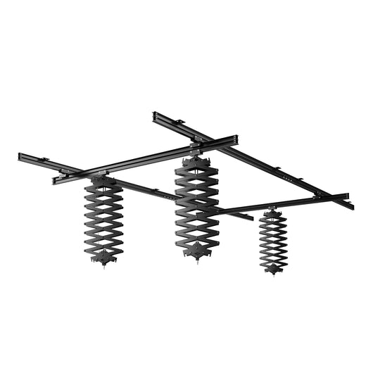 Sistema aereo per studio fotografico - Binari a soffitto 2 x 2,6 m, con 8 staffe e 3 pantografi estensibili in continuo da 40-215 cm fino a 6 kg - Attrezzatura per fotografi e videografi