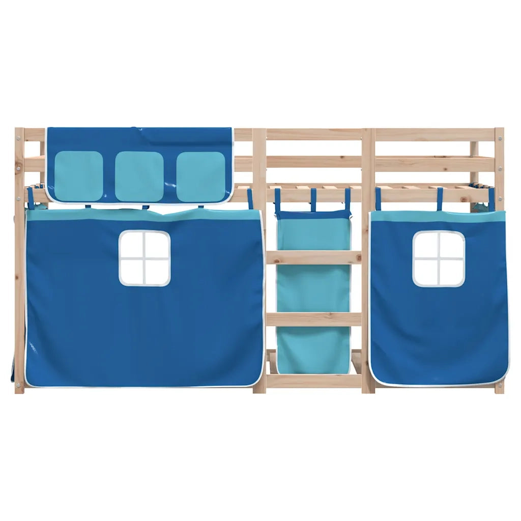 Letto a Castello senza Materasso Blu 90x200cm Massello Pino 3283893