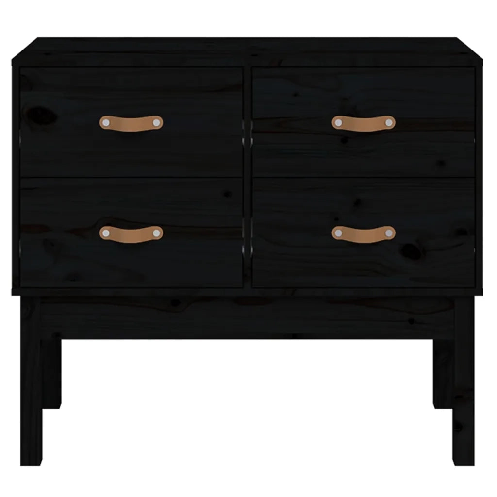 Mobile Consolle Nera 90x40x78 cm in Legno Massello di Pino 821743