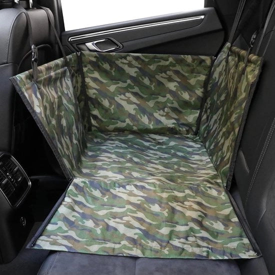 Cuscino per Auto per Cani - Cuscino per Auto Acquaplanante e Protezione per Auto - Copertura Singola con Cintura di Sicurezza per Animali - Camouflage