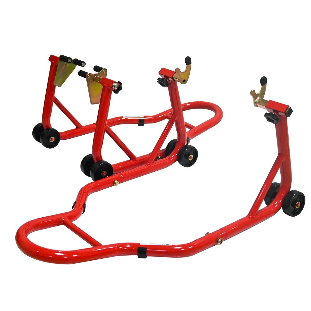 Cavalletto per Moto 200 kg con Aggancio Anteriore e Posteriore ¨C MINIMAL ¨C Rosso
