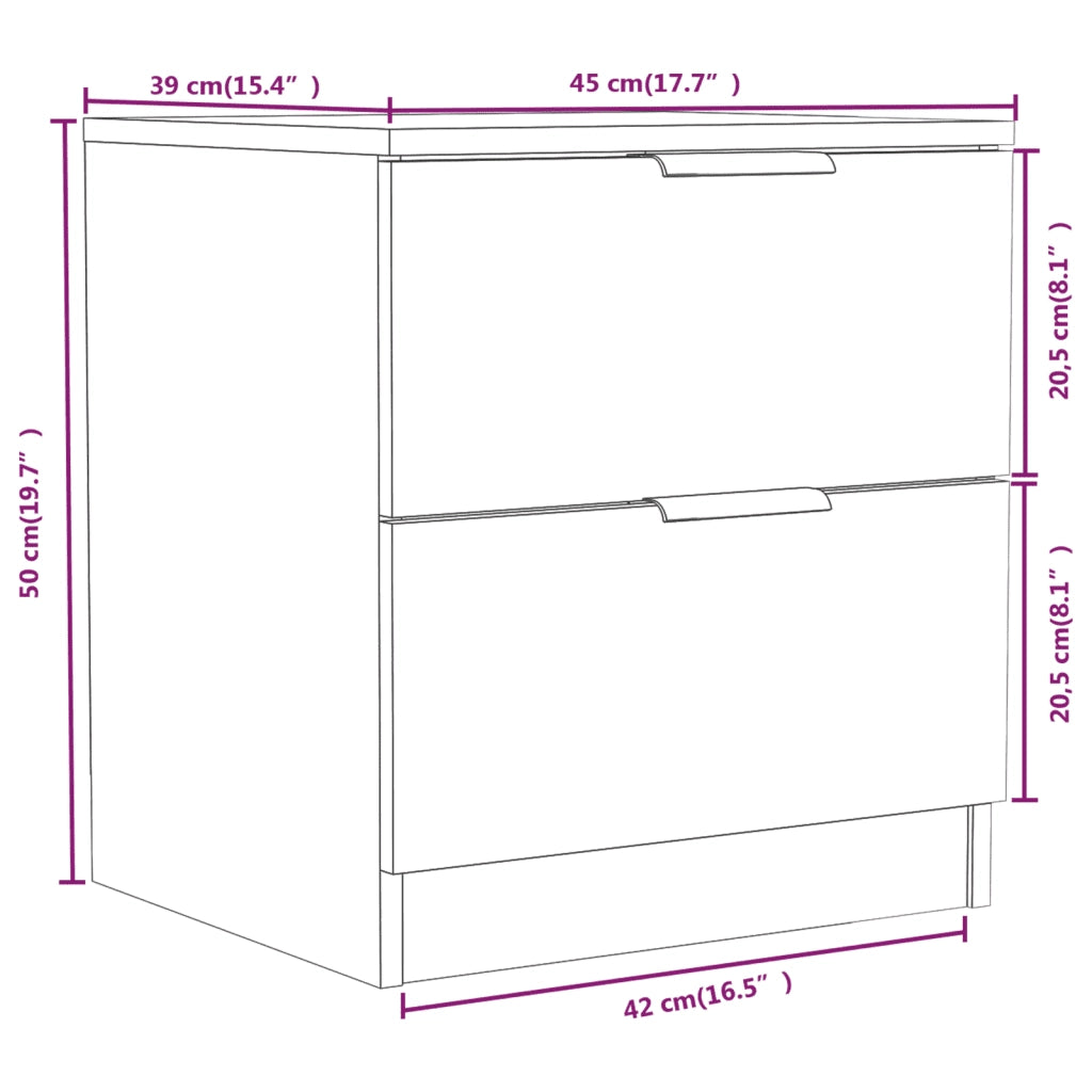 Comodini 2 pz Bianchi in Legno Multistrato cod mxl 53924