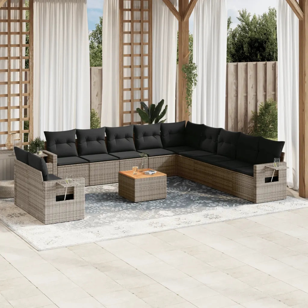 Set Divani da Giardino 12 pz con Cuscini Grigio in Polyrattancod mxl 92857
